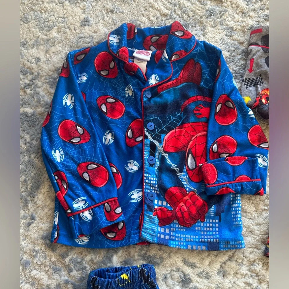 Boys Pajama Bundle Superhero Spiderman Transformers Blaze Machines Size 4T - Picture 2 of 5